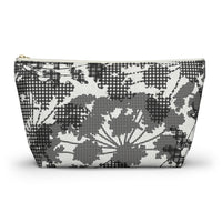 Floral Plaid Accessory Pouch w T-bottom in Black